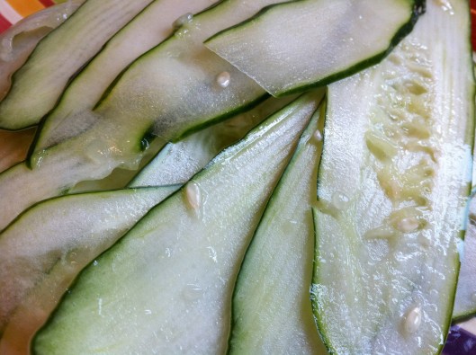 Cucumber - Mandolined Cucumber Through the Mandolin