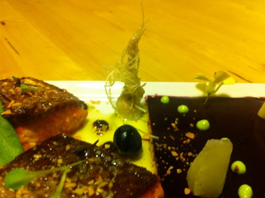 Seared Copper Salmon, with Leek Tower