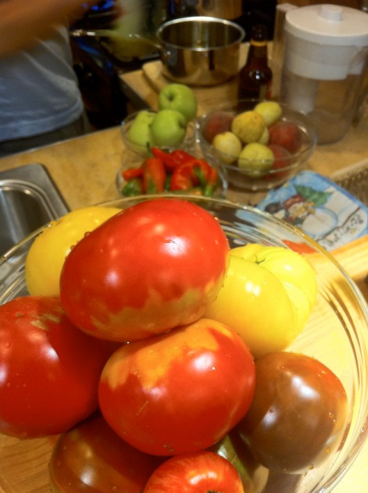 Fresh Tomatoes, Peppers and Apples