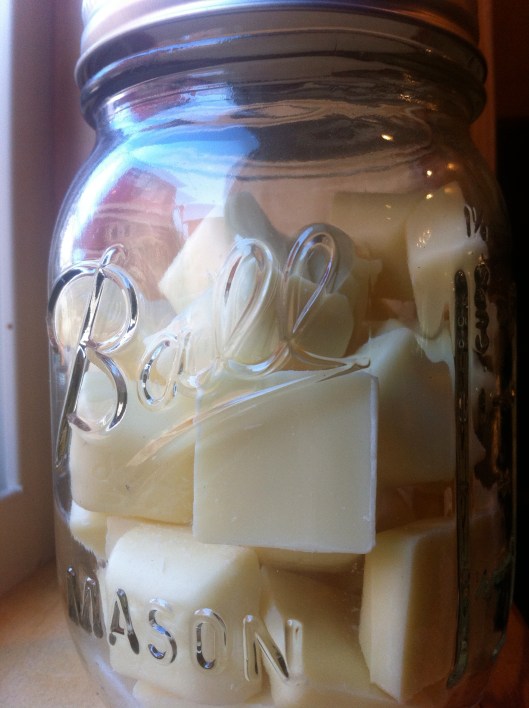White chocolate in a mason jar