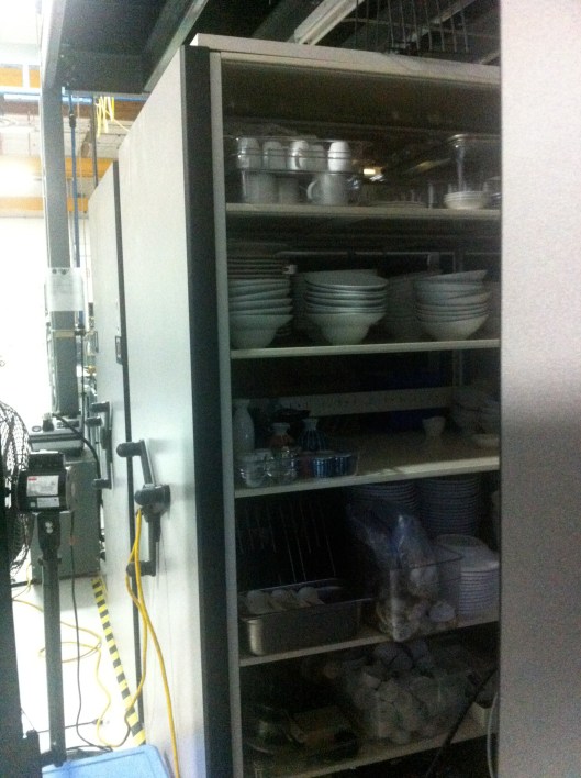 Hand Cranked Rolling Shelves