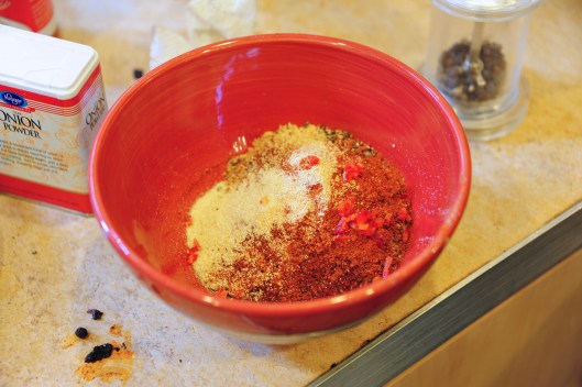 Preparing the Kansas Rub